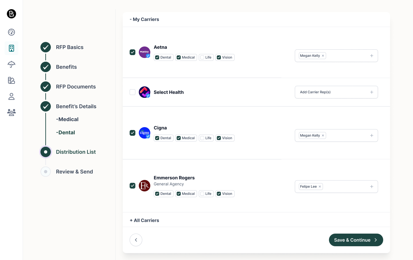 Dashboard mockup